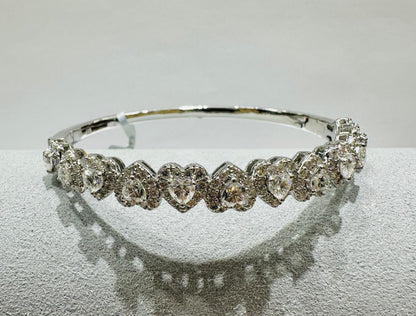 SILVER MOISSANITE BANGLE BRACELET VVS   6.10CTW