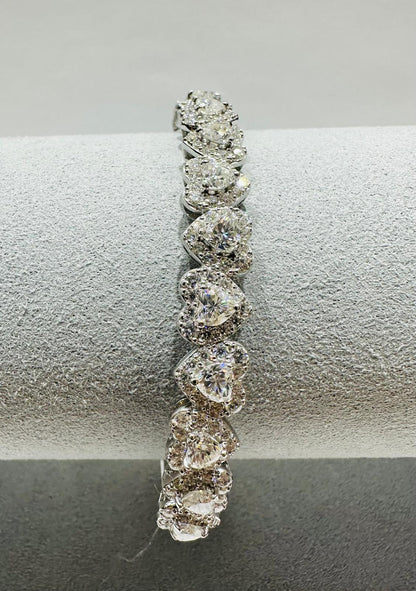 SILVER MOISSANITE BANGLE BRACELET VVS   6.10CTW