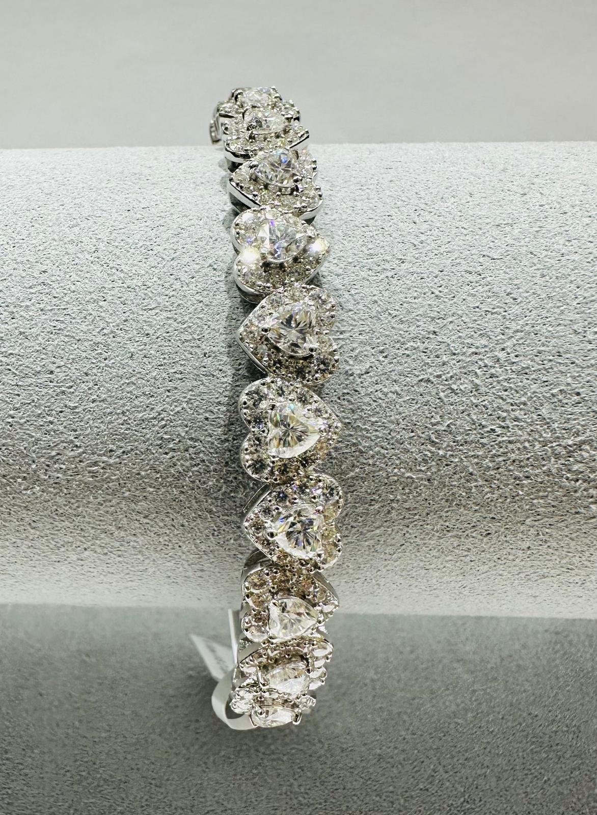 SILVER MOISSANITE BANGLE BRACELET VVS   6.10CTW