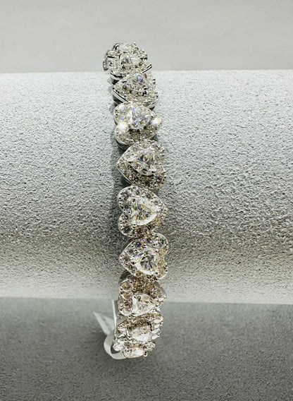 SILVER MOISSANITE BANGLE BRACELET VVS   6.10CTW