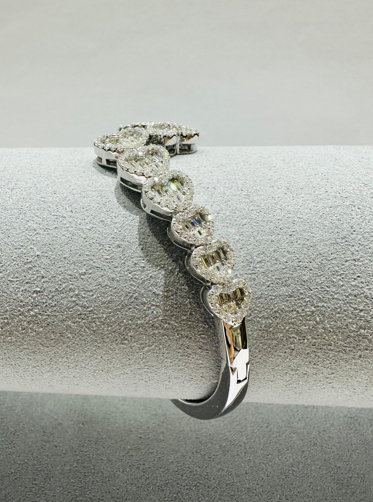 SILVER MOISSANITE BANGLE BRACELET VVS   3.56CTW