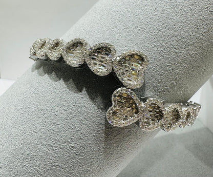 SILVER MOISSANITE BANGLE BRACELET VVS   3.56CTW