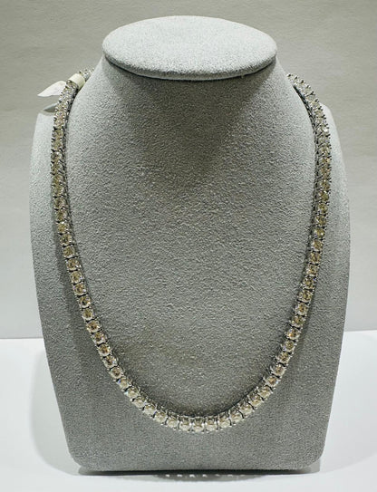 SILVER MOISSANITE TENNIS NECKLACE  VVS   45CTW   4mm  24"