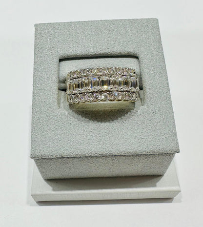 14K GOLD LAB GROWN WHITE ROCK DIAMOND RING VS-  3.13CTW