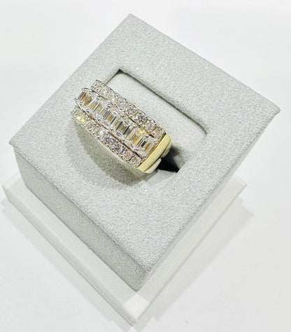 14K GOLD LAB GROWN WHITE ROCK DIAMOND RING VS-  3.13CTW