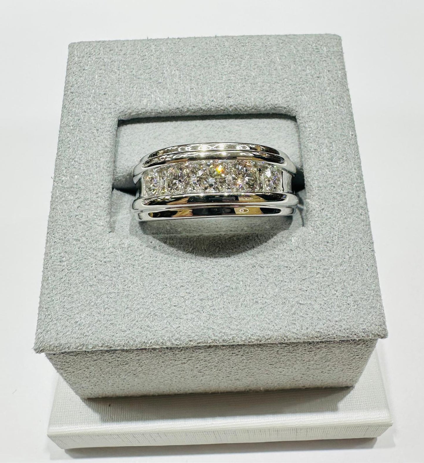 14K WHITE GOLD LAB GROWN WHITE ROCK DIAMOND RING VS-  1.15CTW
