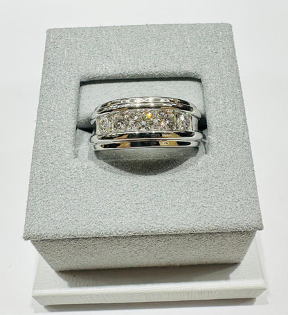 14K WHITE GOLD LAB GROWN WHITE ROCK DIAMOND RING VS-  1.15CTW
