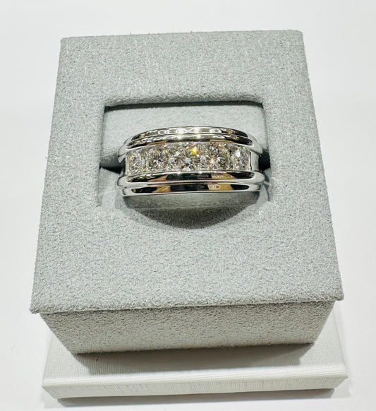 14K WHITE GOLD LAB GROWN WHITE ROCK DIAMOND RING VS-  1.15CTW
