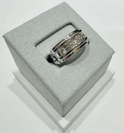 14K WHITE GOLD LAB GROWN WHITE ROCK DIAMOND RING VS-  1.15CTW