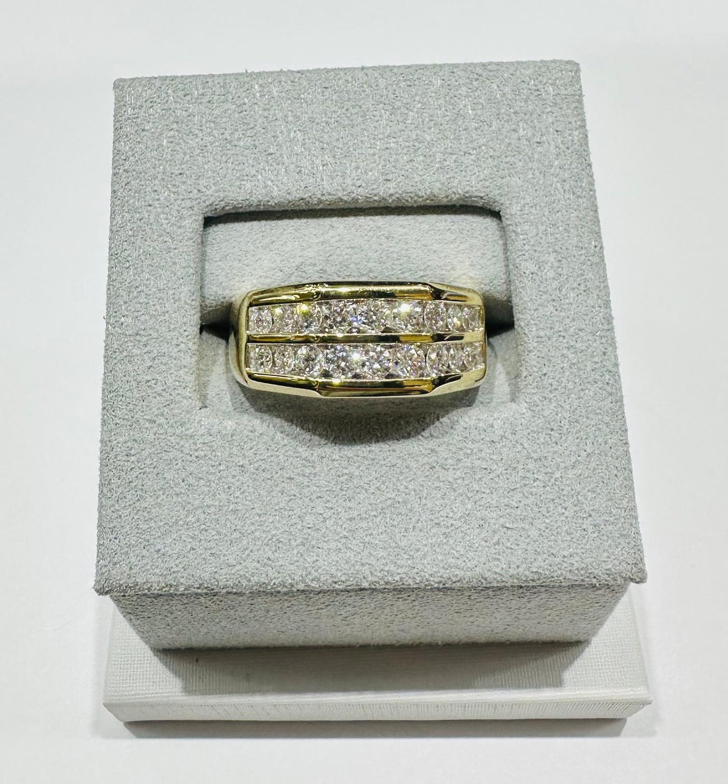 14K GOLD LAB GROWN WHITE ROCK DIAMOND RING VS-  1.05CTW