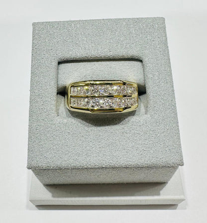14K GOLD LAB GROWN WHITE ROCK DIAMOND RING VS-  1.05CTW