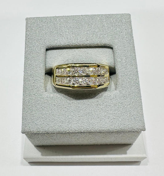 14K GOLD LAB GROWN WHITE ROCK DIAMOND RING VS-  1.05CTW