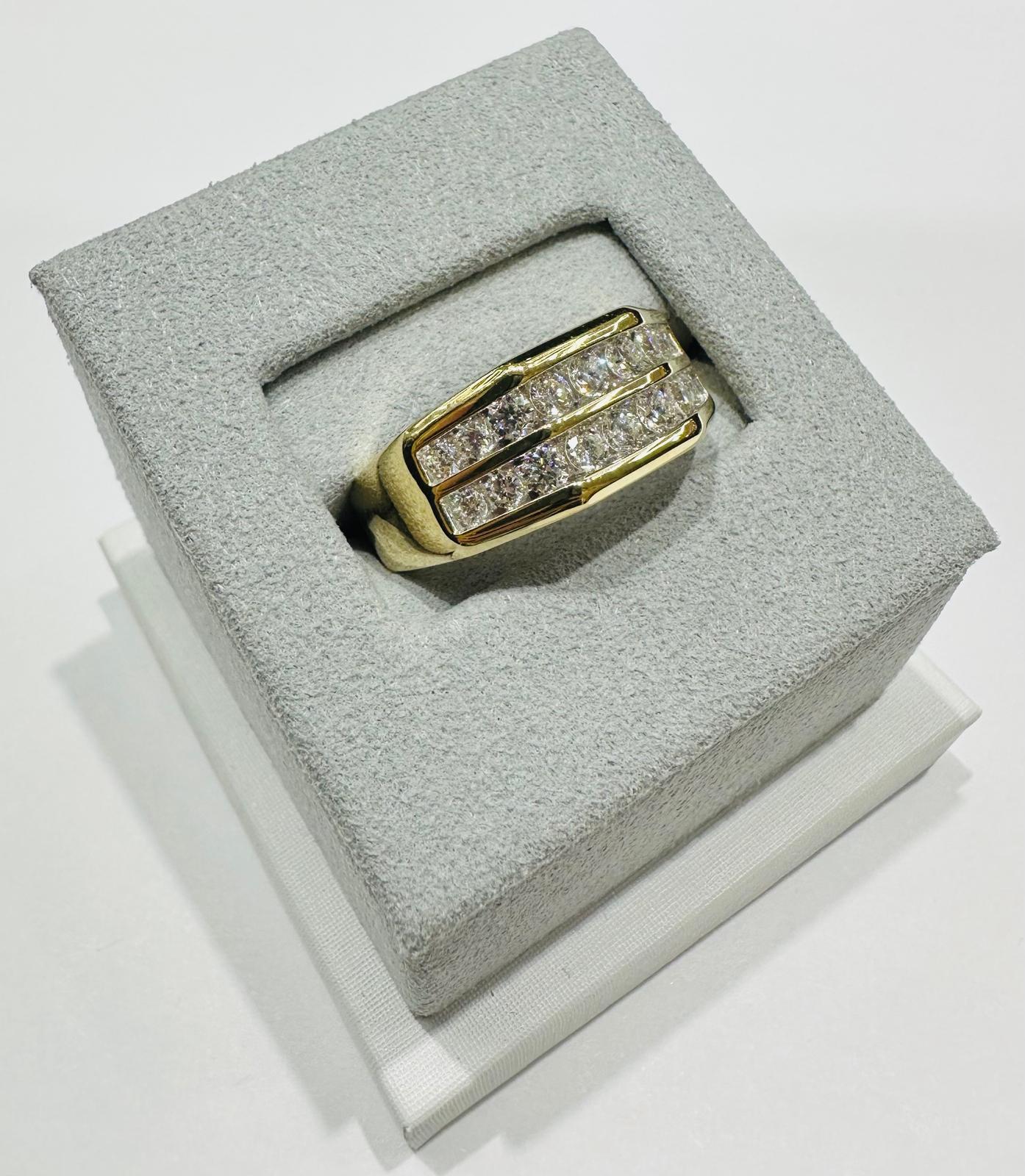 14K GOLD LAB GROWN WHITE ROCK DIAMOND RING VS-  1.05CTW