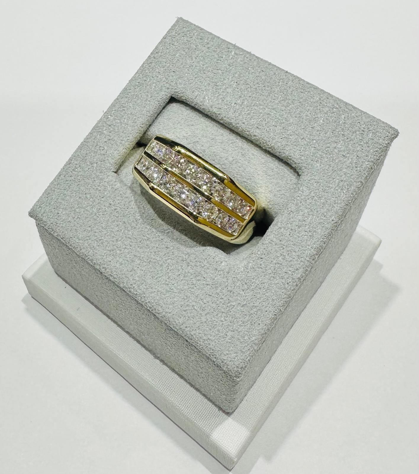 14K GOLD LAB GROWN WHITE ROCK DIAMOND RING VS-  1.05CTW