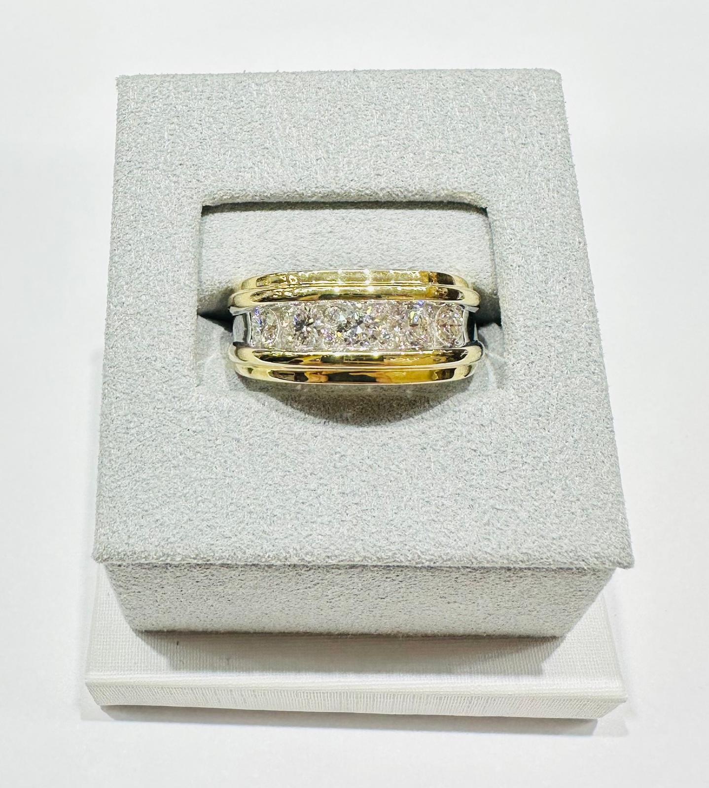 14K GOLD LAB GROWN WHITE ROCK DIAMOND RING VS-  1.15CTW