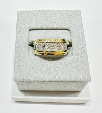 14K GOLD LAB GROWN WHITE ROCK DIAMOND RING VS-  1.15CTW