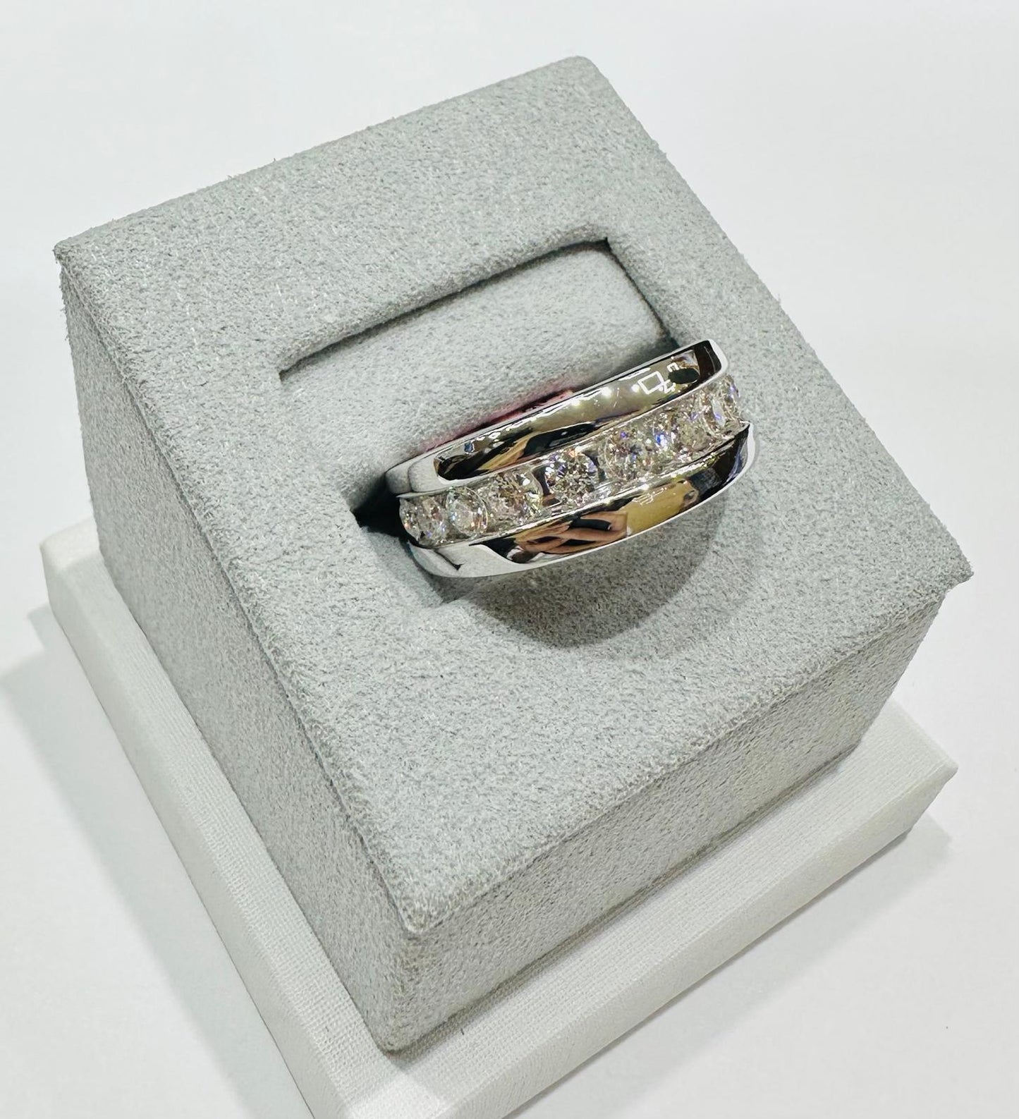 10K WHITE GOLD LAB GROWN DIAMOND ROCK RING VS-  1.00CTW