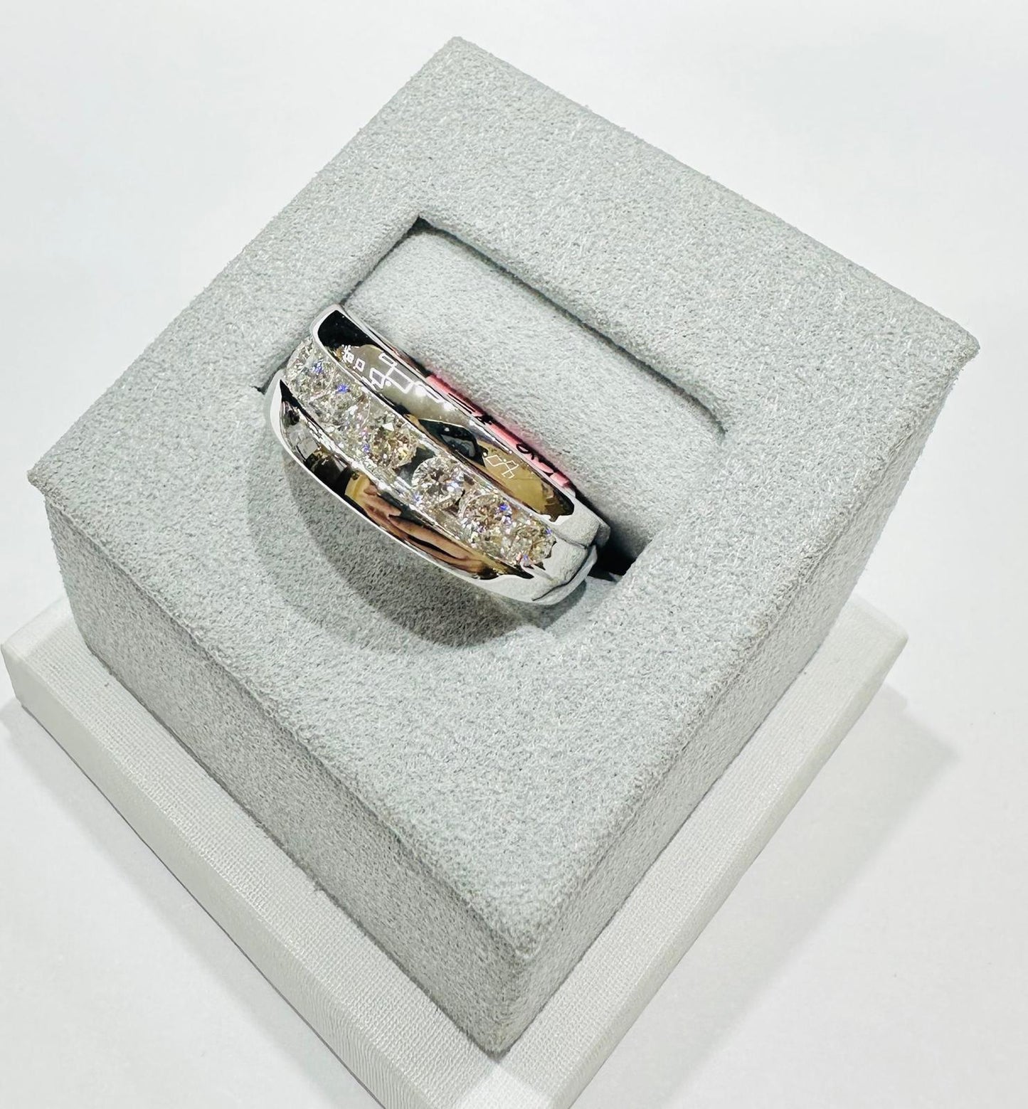 10K WHITE GOLD LAB GROWN DIAMOND ROCK RING VS-  1.00CTW