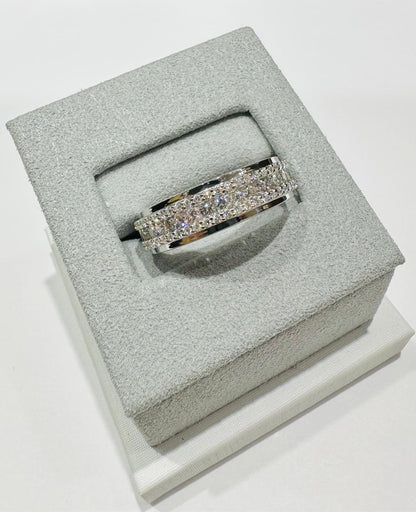 10K WHITE GOLD LAB GROWN DIAMOND ROCK RING VS-  0.84CTW