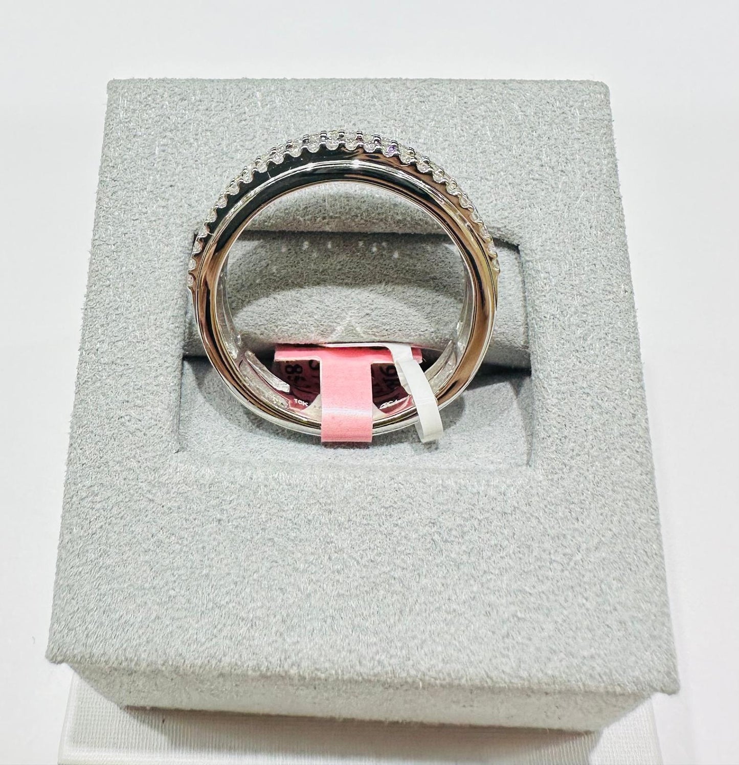 10K WHITE GOLD LAB GROWN DIAMOND ROCK RING VS-  0.84CTW