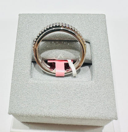 10K WHITE GOLD LAB GROWN DIAMOND ROCK RING VS-  0.84CTW