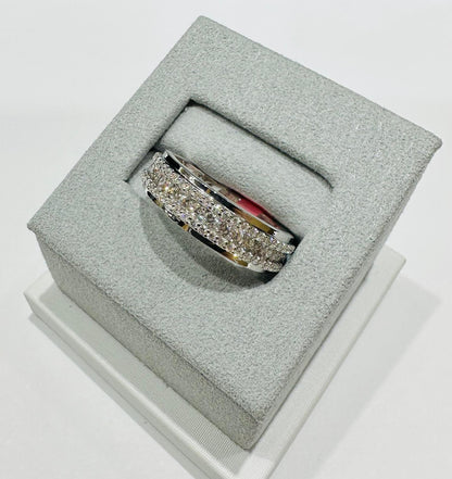 10K WHITE GOLD LAB GROWN DIAMOND ROCK RING VS-  0.84CTW