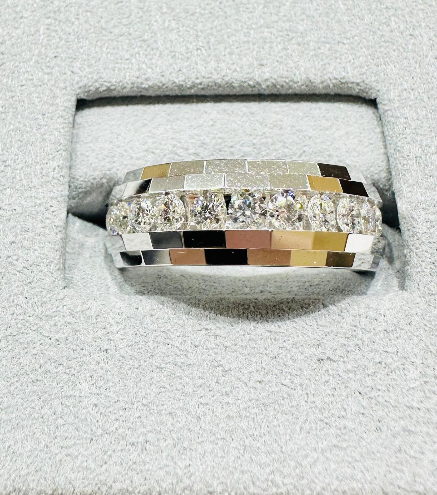 14K WHITE GOLD LAB GROWN DIAMOND ROCK RING VS-  0.98CTW