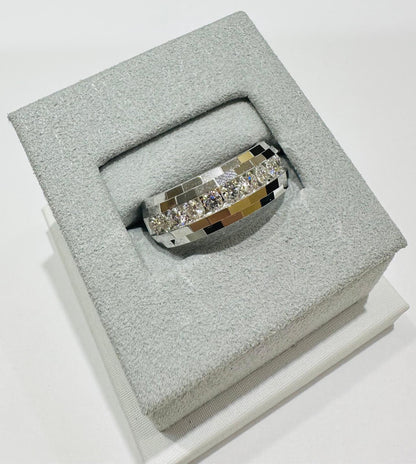 14K WHITE GOLD LAB GROWN DIAMOND ROCK RING VS-  0.98CTW