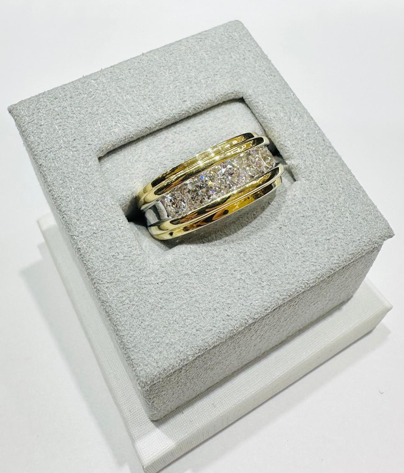 14K GOLD LAB GROWN WHITE ROCK DIAMOND RING VS-  1.15CTW