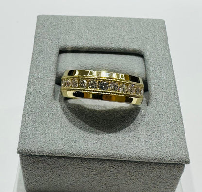 14K GOLD LAB GROWN DIAMOND ROCK RING VS-  0.98CTW