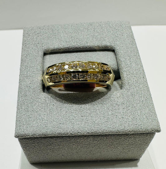 14K GOLD LAB GROWN DIAMOND ROCK RING VS-  0.75CTW