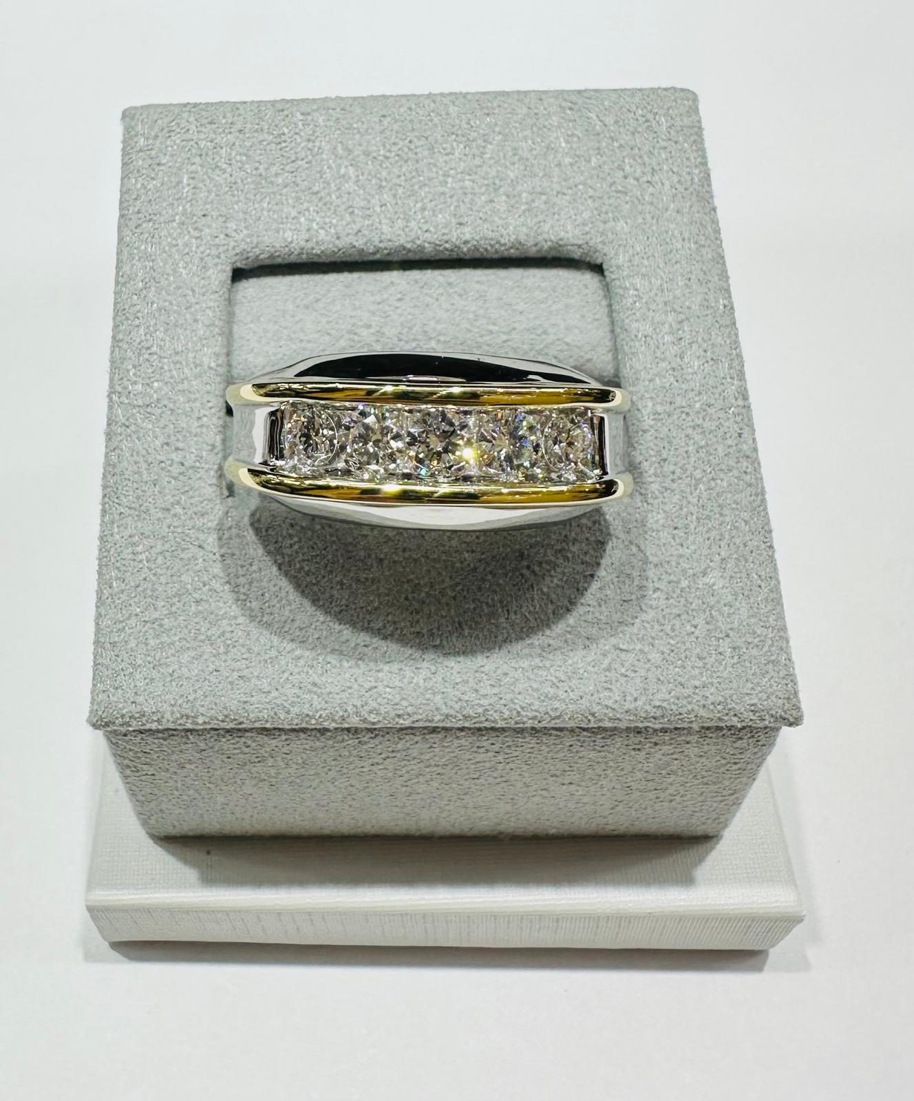 14K GOLD LAB GROWN WHITE ROCK DIAMOND RING VS-  1.08CTW