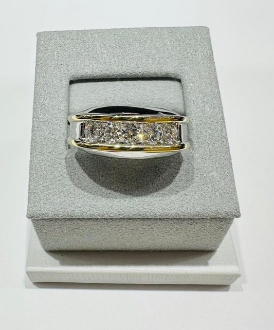14K GOLD LAB GROWN WHITE ROCK DIAMOND RING VS-  1.08CTW