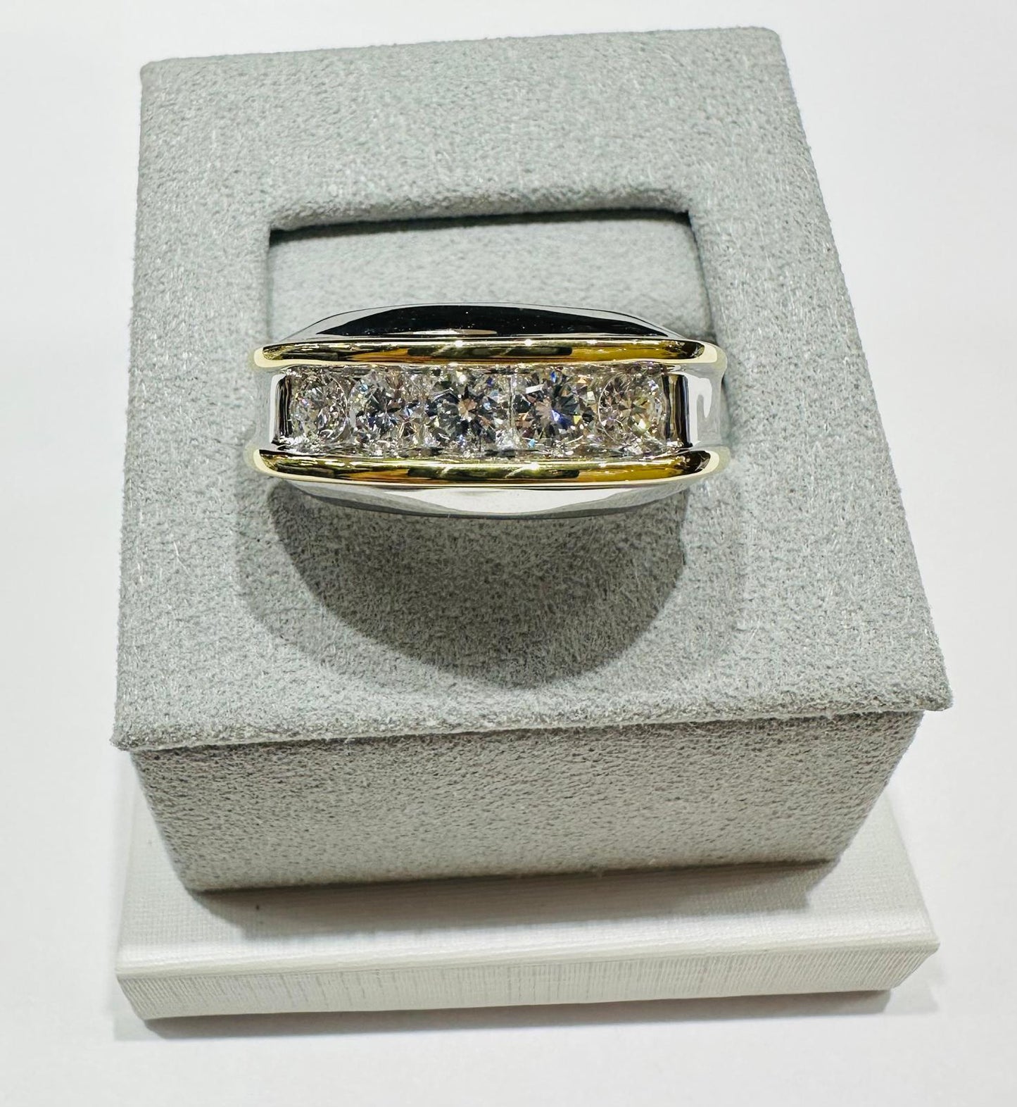 14K GOLD LAB GROWN WHITE ROCK DIAMOND RING VS-  1.08CTW