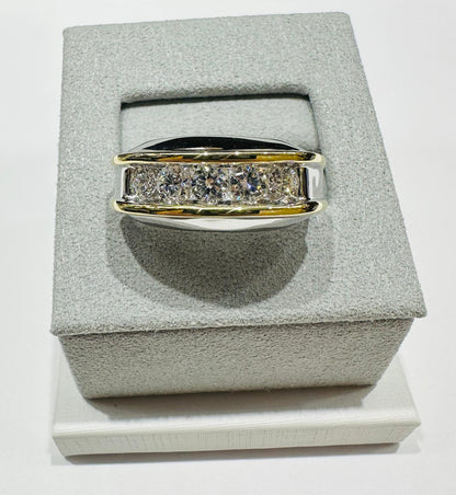 14K GOLD LAB GROWN WHITE ROCK DIAMOND RING VS-  1.08CTW