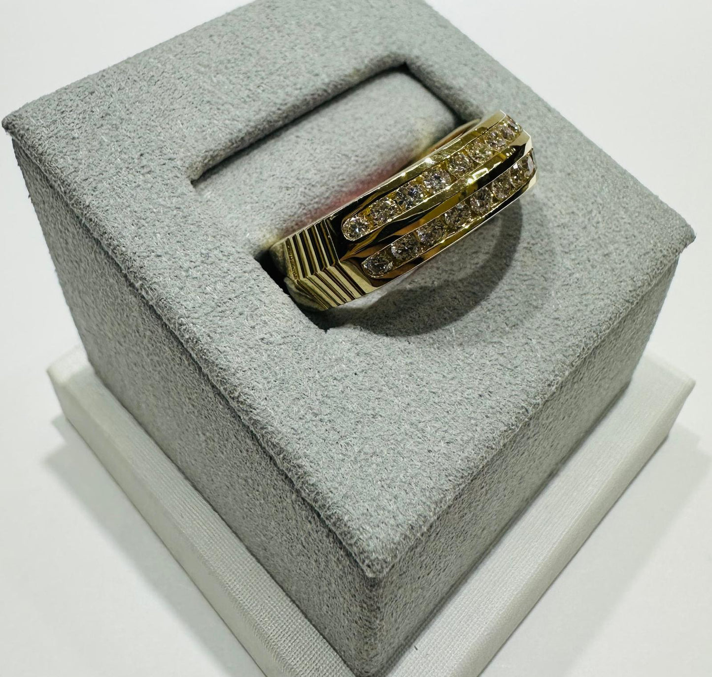 14K GOLD LAB GROWN DIAMOND ROCK RING VS-  0.75CTW