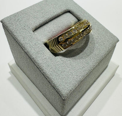 14K GOLD LAB GROWN DIAMOND ROCK RING VS-  0.75CTW