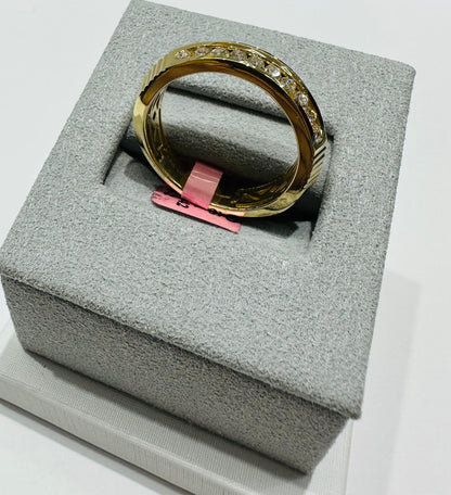 14K GOLD LAB GROWN DIAMOND ROCK RING VS-  0.75CTW
