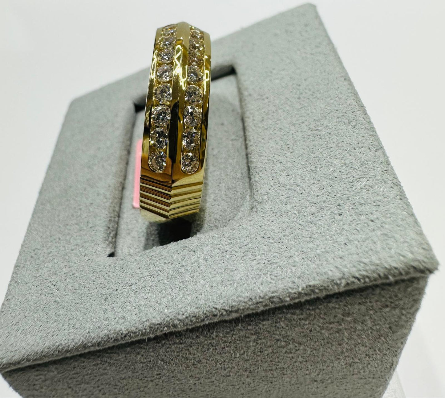 14K GOLD LAB GROWN DIAMOND ROCK RING VS-  0.75CTW