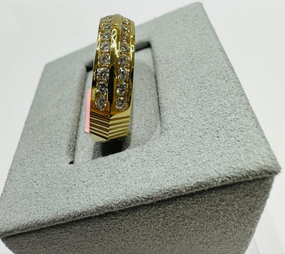 14K GOLD LAB GROWN DIAMOND ROCK RING VS-  0.75CTW