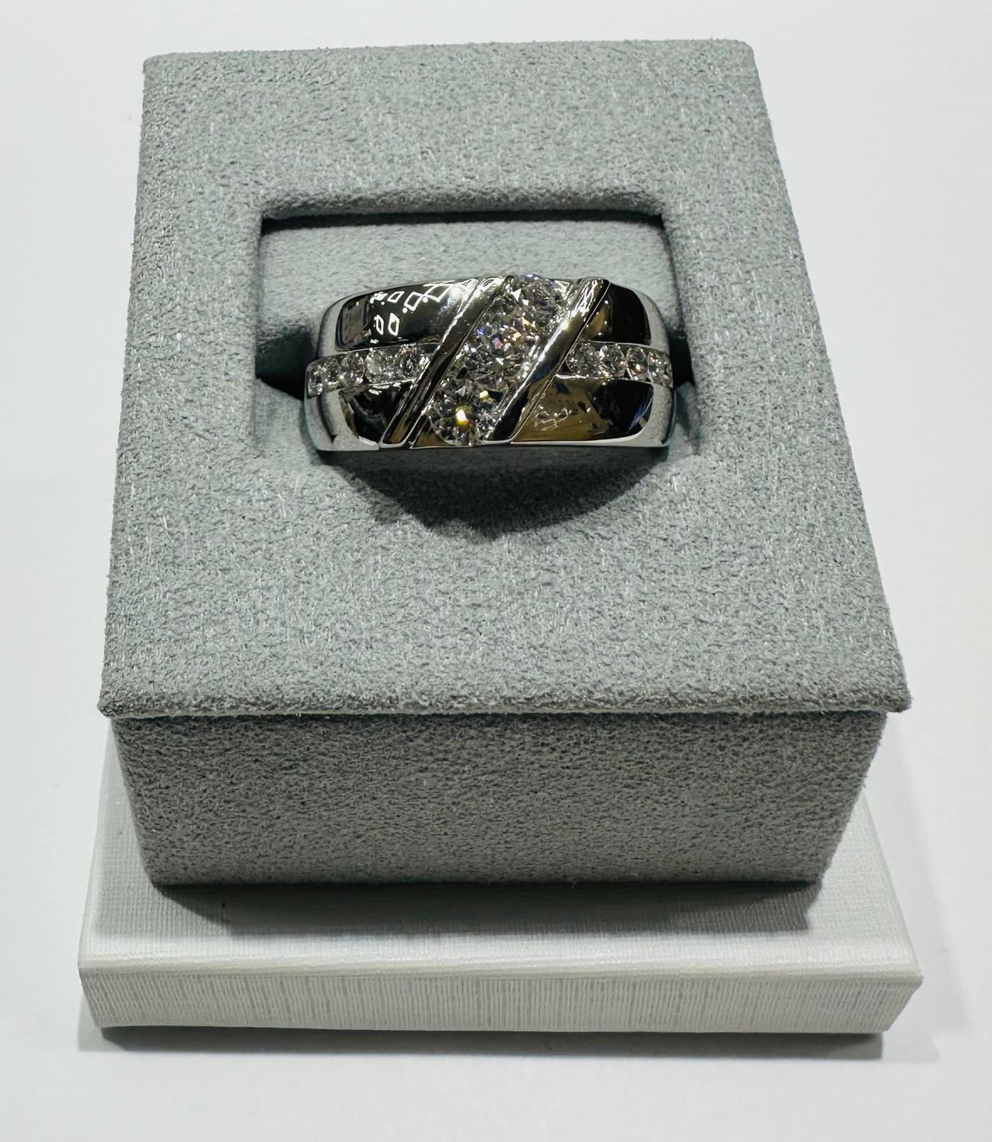 14K WHITE GOLD LAB GROWN DIAMOND ROCK RING VS-  1.00CTW