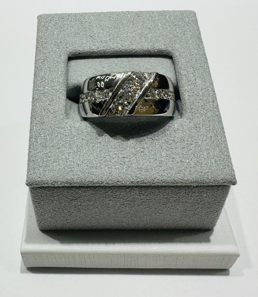 14K WHITE GOLD LAB GROWN DIAMOND ROCK RING VS-  1.00CTW