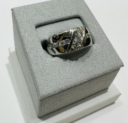 14K WHITE GOLD LAB GROWN DIAMOND ROCK RING VS-  1.00CTW