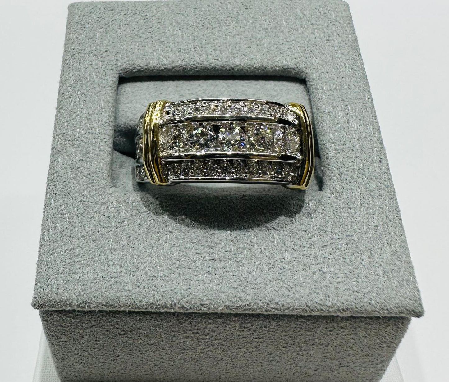 14K WHITE GOLD LAB GROWN DIAMOND ROCK RING VS-  1.50CTW