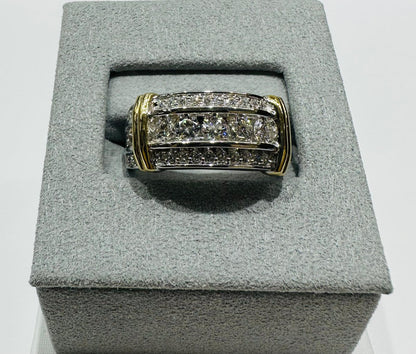 14K WHITE GOLD LAB GROWN DIAMOND ROCK RING VS-  1.50CTW