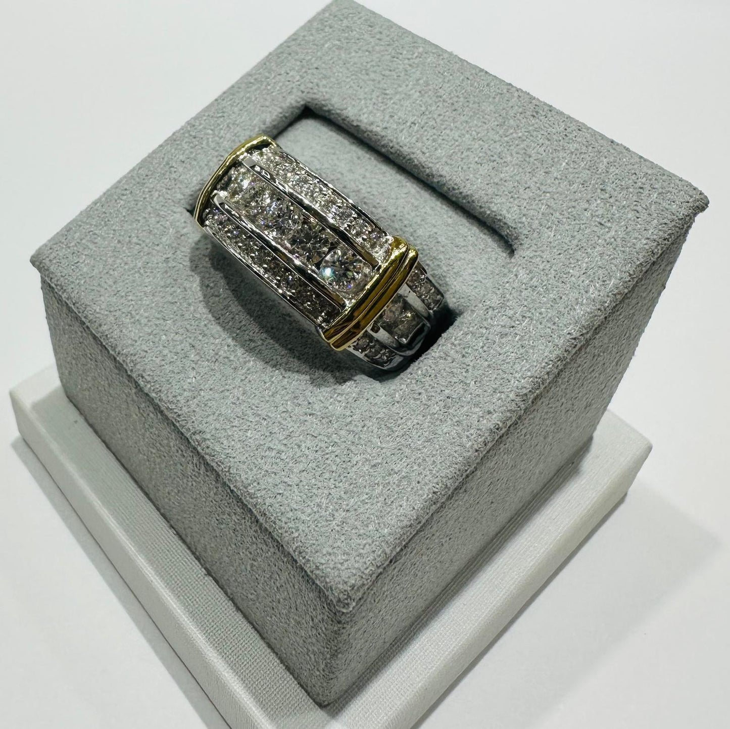14K WHITE GOLD LAB GROWN DIAMOND ROCK RING VS-  1.50CTW