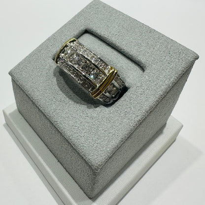 14K WHITE GOLD LAB GROWN DIAMOND ROCK RING VS-  1.50CTW