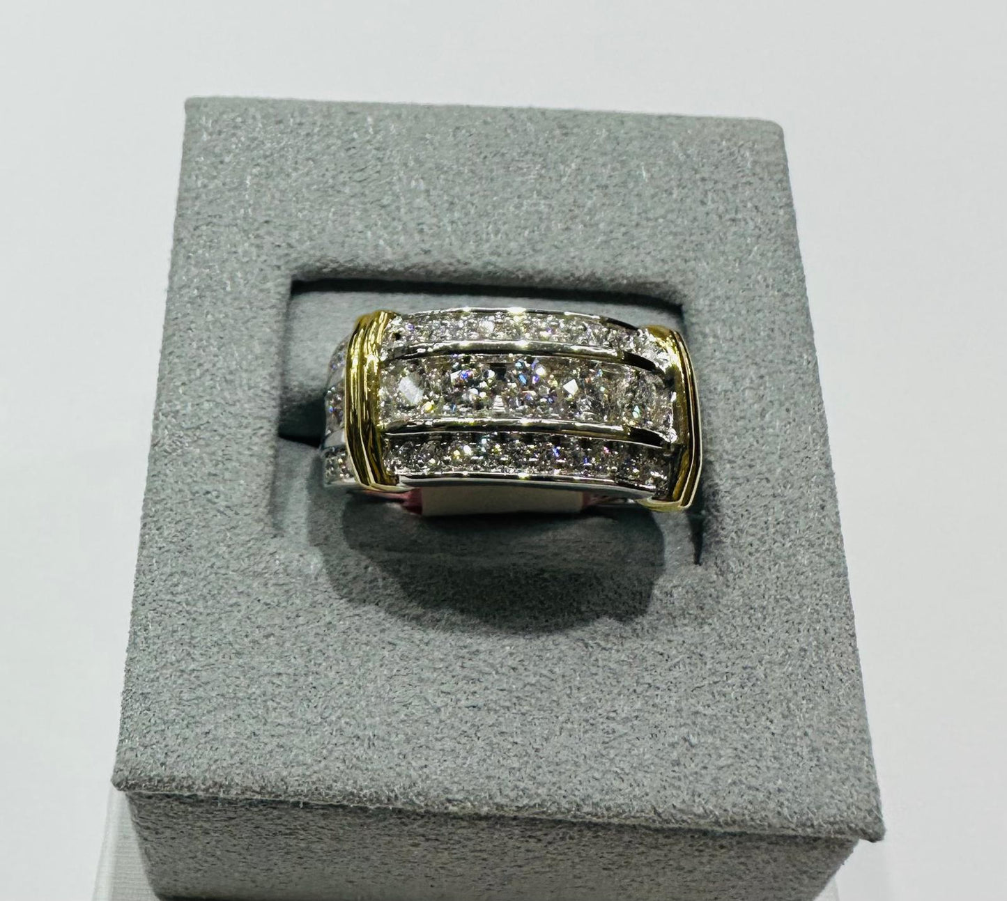14K WHITE GOLD LAB GROWN DIAMOND ROCK RING VS-  1.50CTW