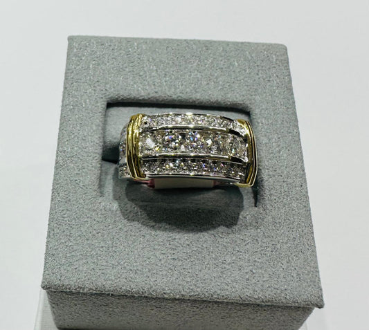 14K WHITE GOLD LAB GROWN DIAMOND ROCK RING VS-  1.50CTW