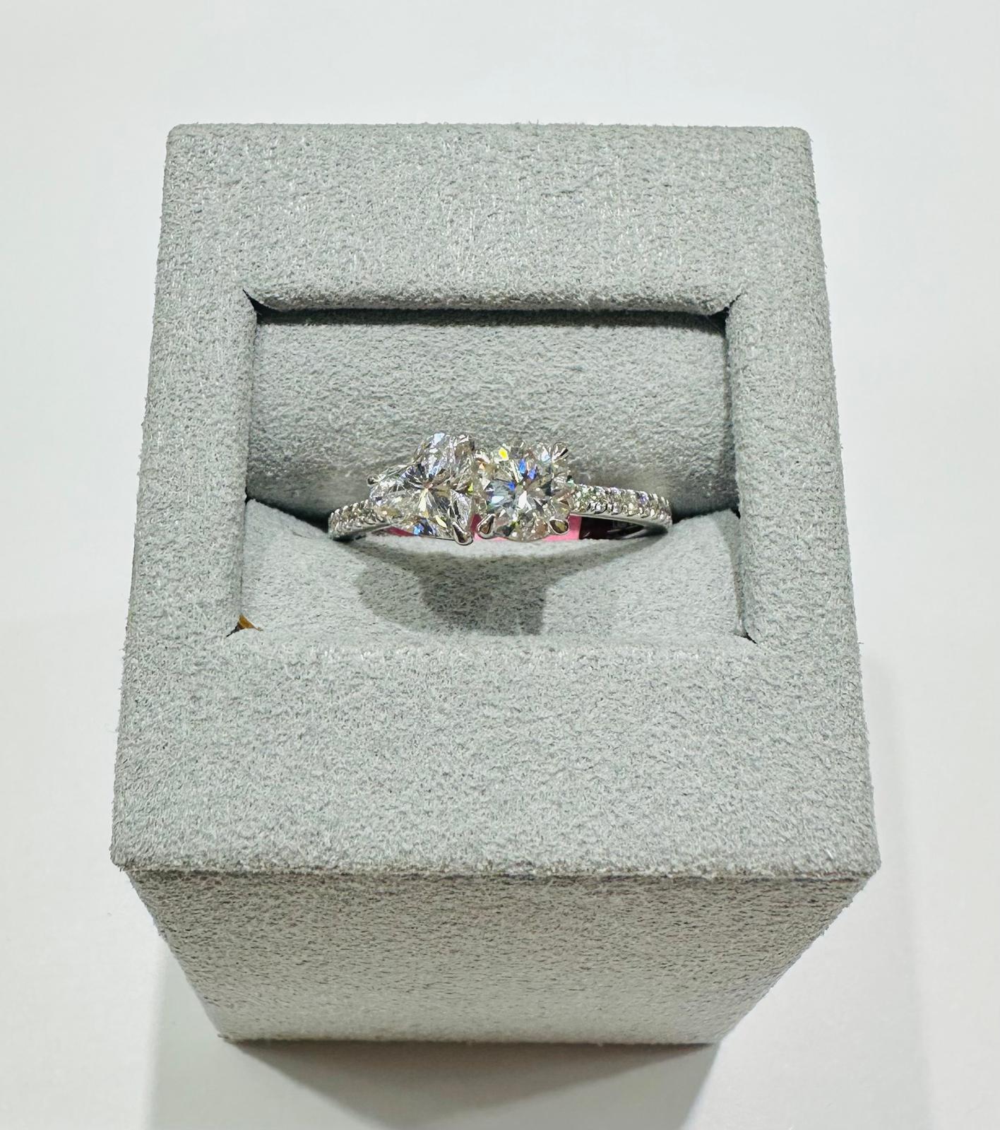 14K WHITE GOLD LAB GROWN DIAMOND RING V3-  1.15CT